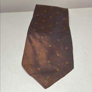 Valentino Brown and Gold Silk Tie with Classic Pattern